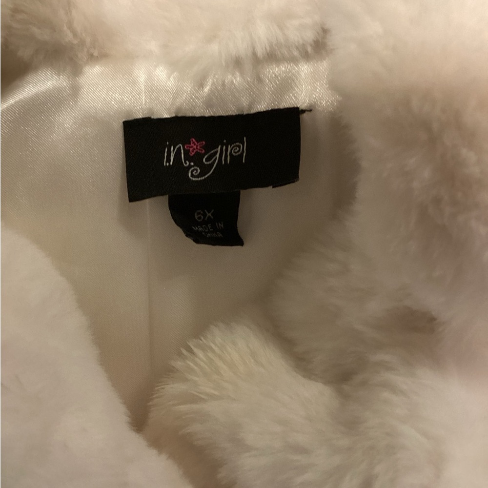 White Faux Fur Kids Jacket - Picture 8 of 10